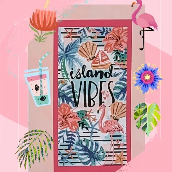 Betsey Johnson Island Vibes 🌴🦩 Flamingo Beach Towel 36" X 68" NWT - Picture 4 of 5